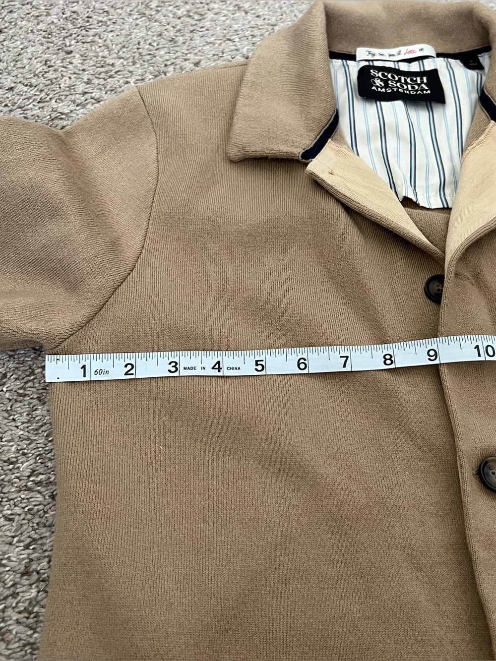 Scotch & Soda Men's Wool Blnd Light Brown Button-Up Cardigan Size Small - Picture 7 of 12